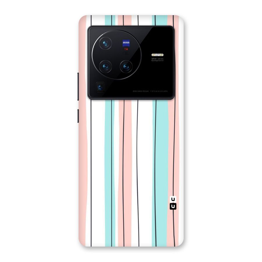 Pastel Tri Stripes Back Case for Vivo X80 Pro