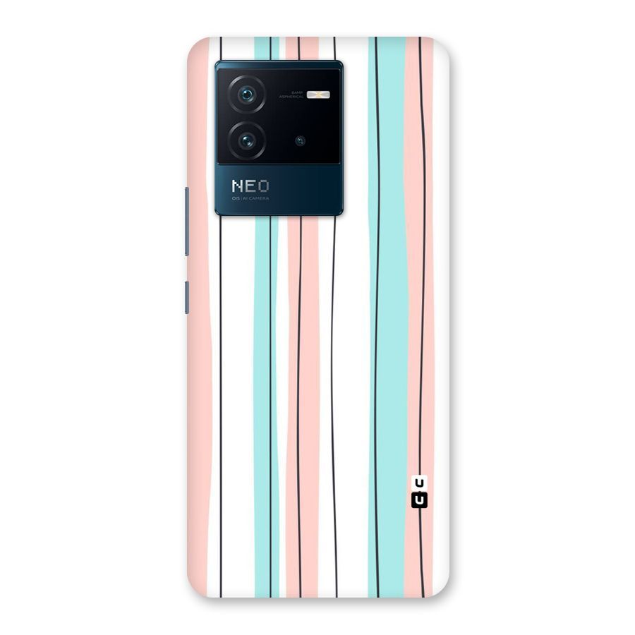 Pastel Tri Stripes Back Case for Vivo iQOO Neo 6 5G
