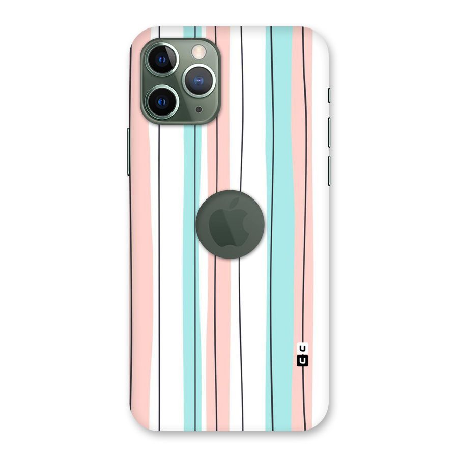 Pastel Tri Stripes Back Case for iPhone 11 Pro Logo  Cut