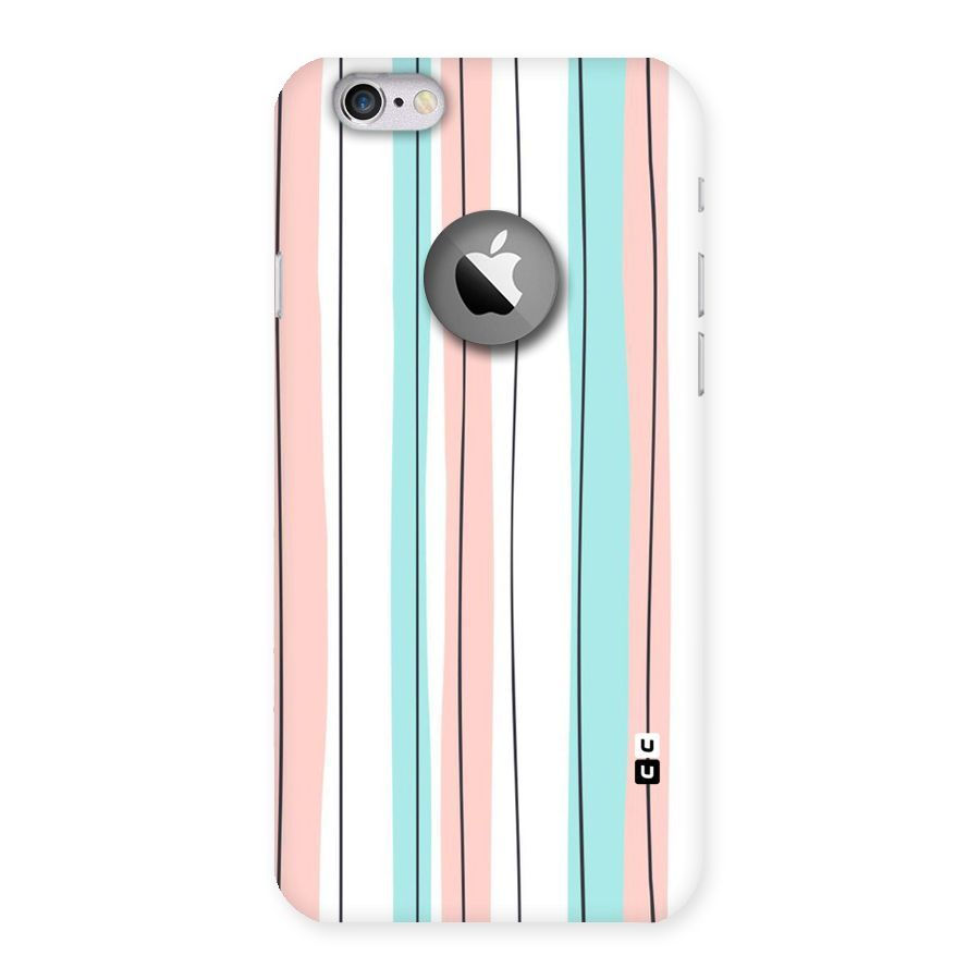 Pastel Tri Stripes Back Case for iPhone 6 Logo Cut