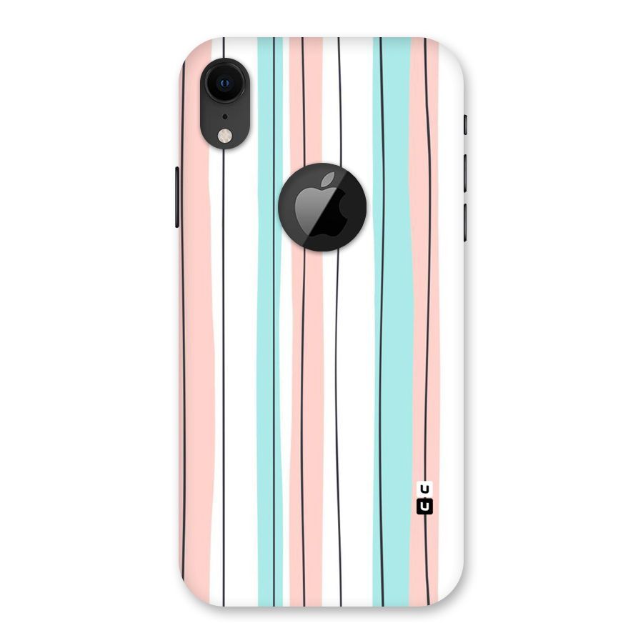 Pastel Tri Stripes Back Case for iPhone XR Logo Cut