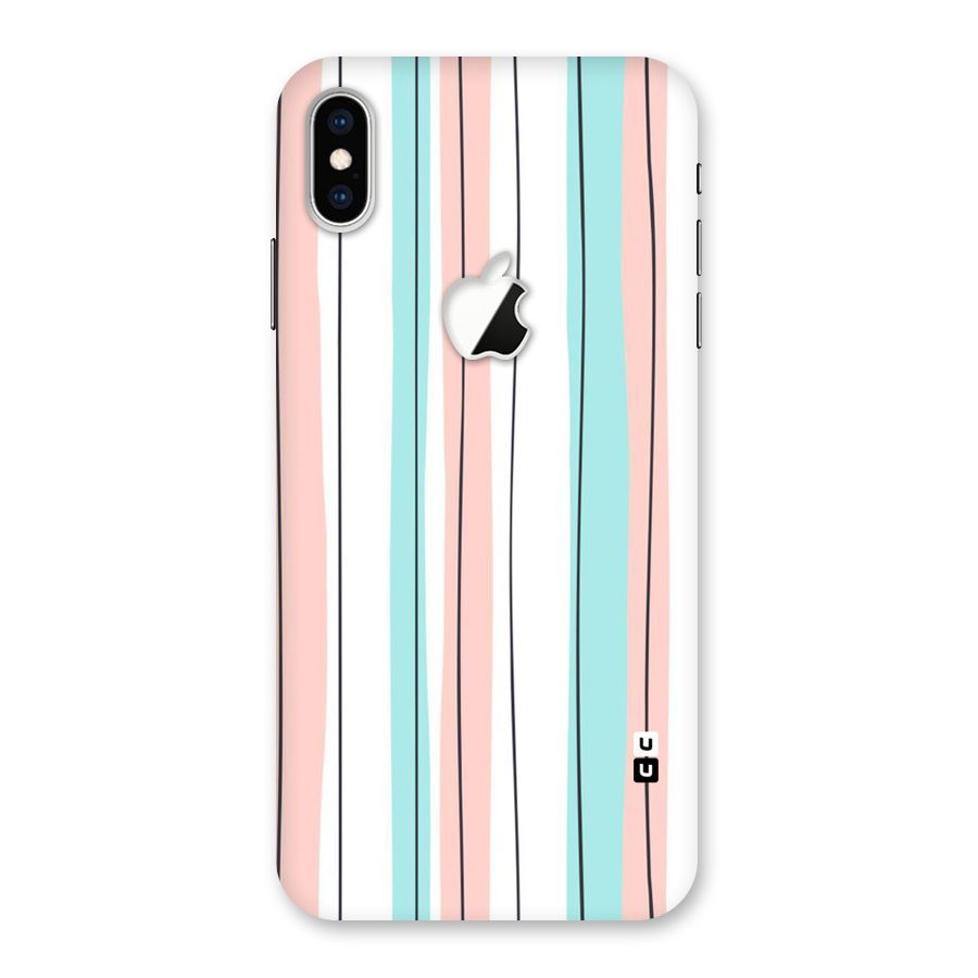 Pastel Tri Stripes Back Case for iPhone XS Max Apple Cut