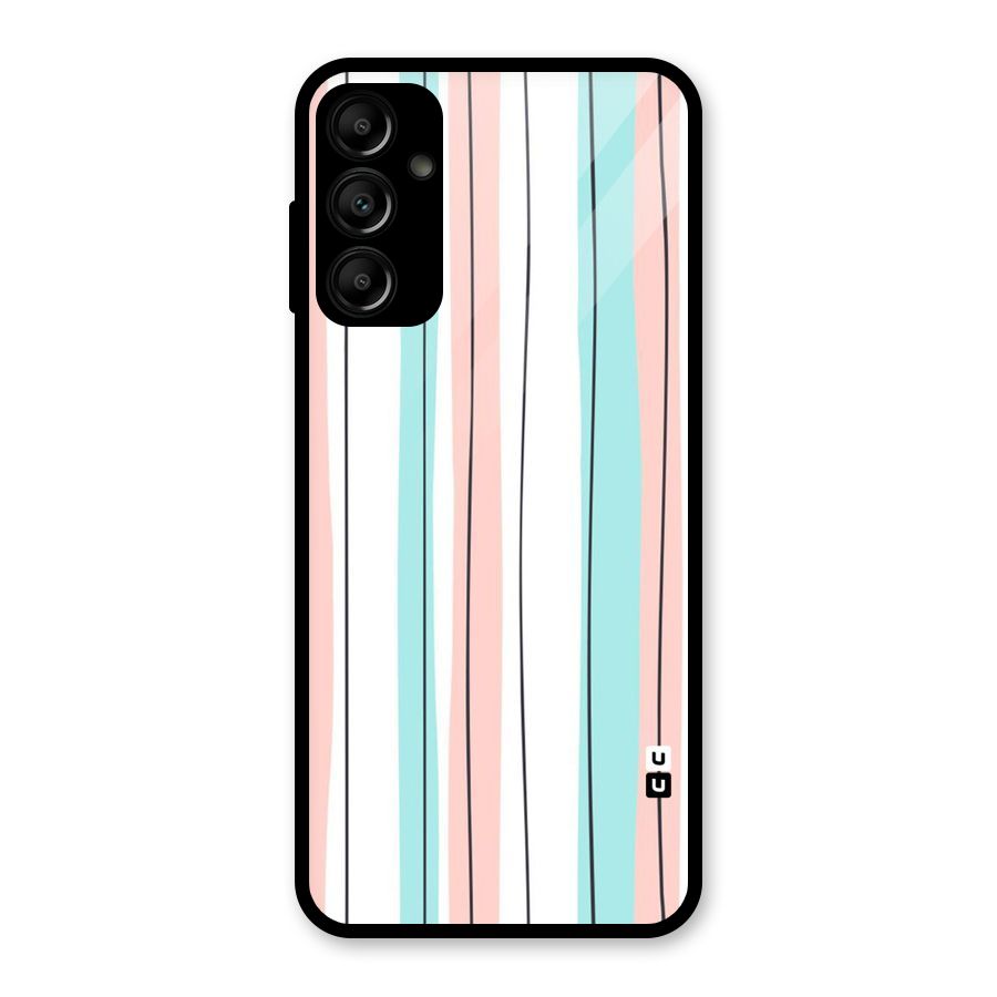 Pastel Tri Stripes Glass Back Case for Galaxy A14 5G