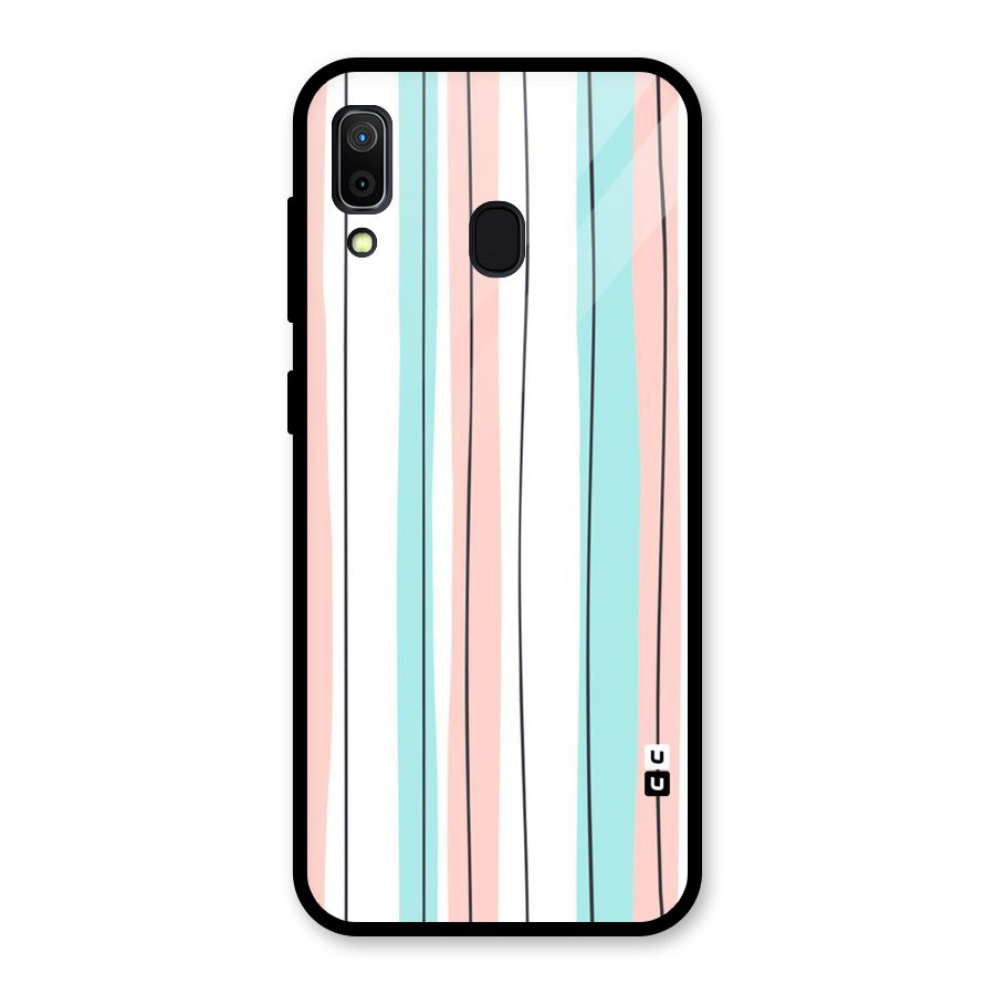 Pastel Tri Stripes Glass Back Case for Galaxy A30