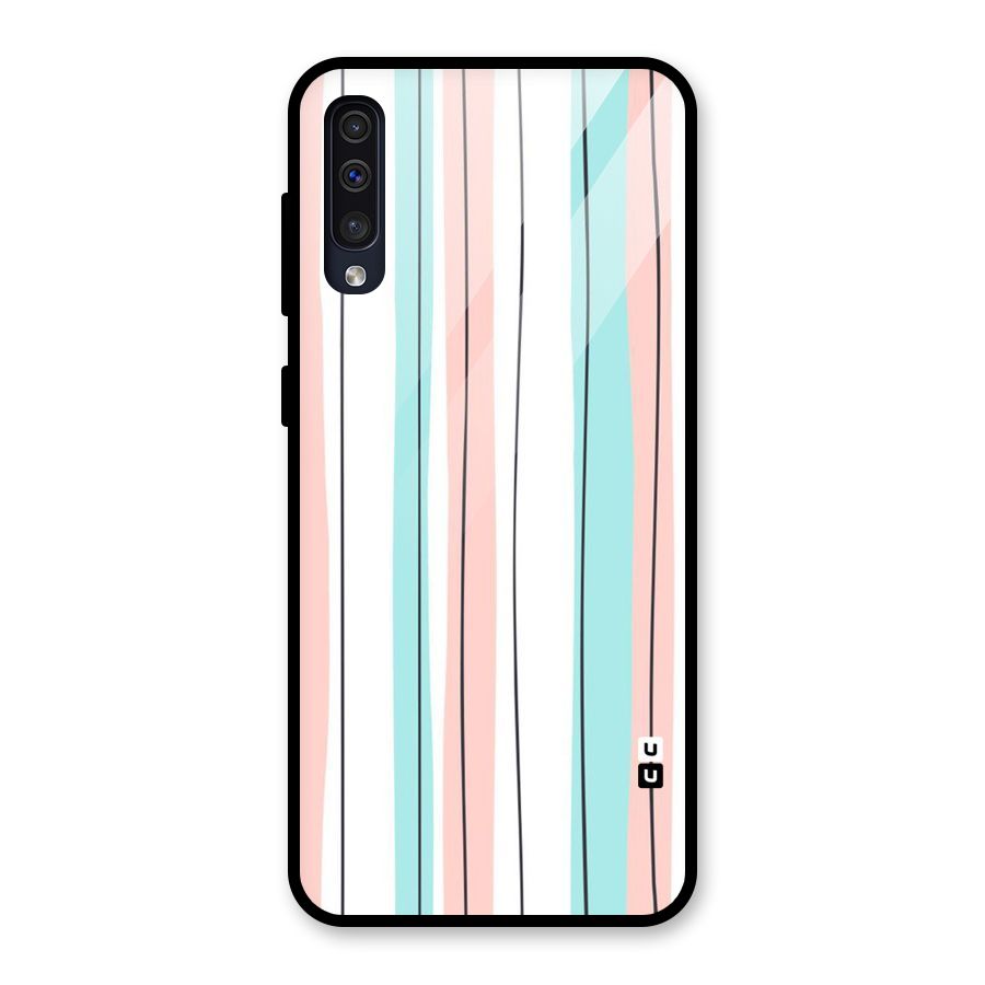 Pastel Tri Stripes Glass Back Case for Galaxy A30s