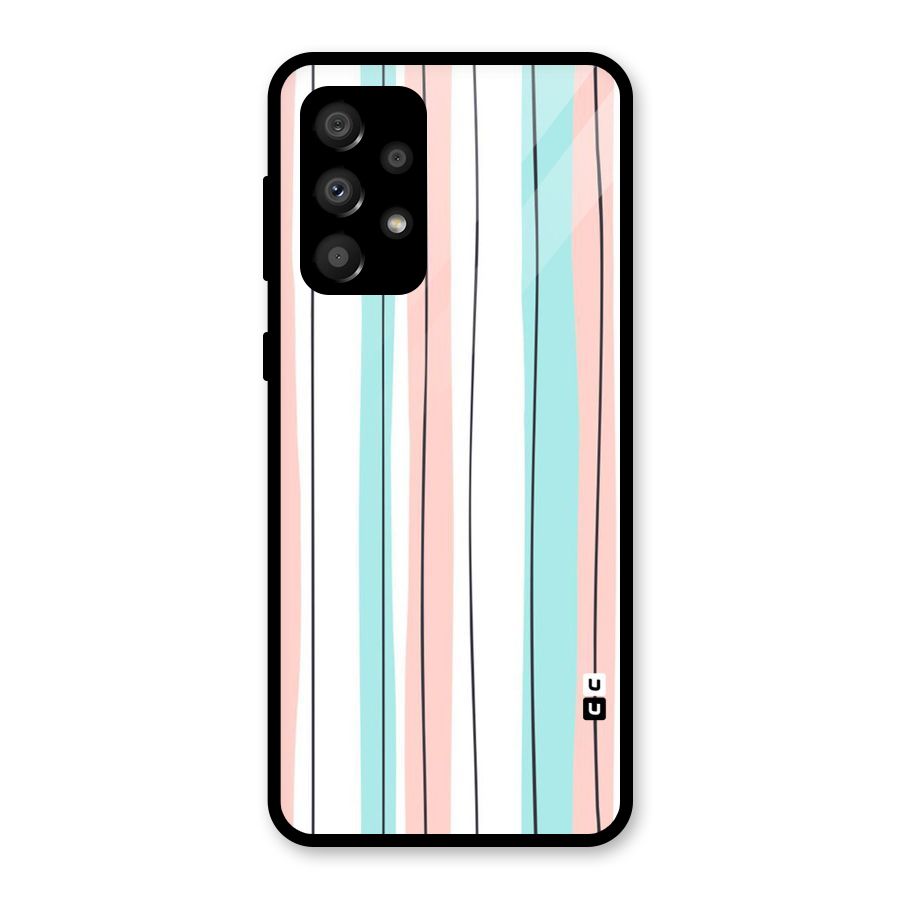 Pastel Tri Stripes Glass Back Case for Galaxy A32
