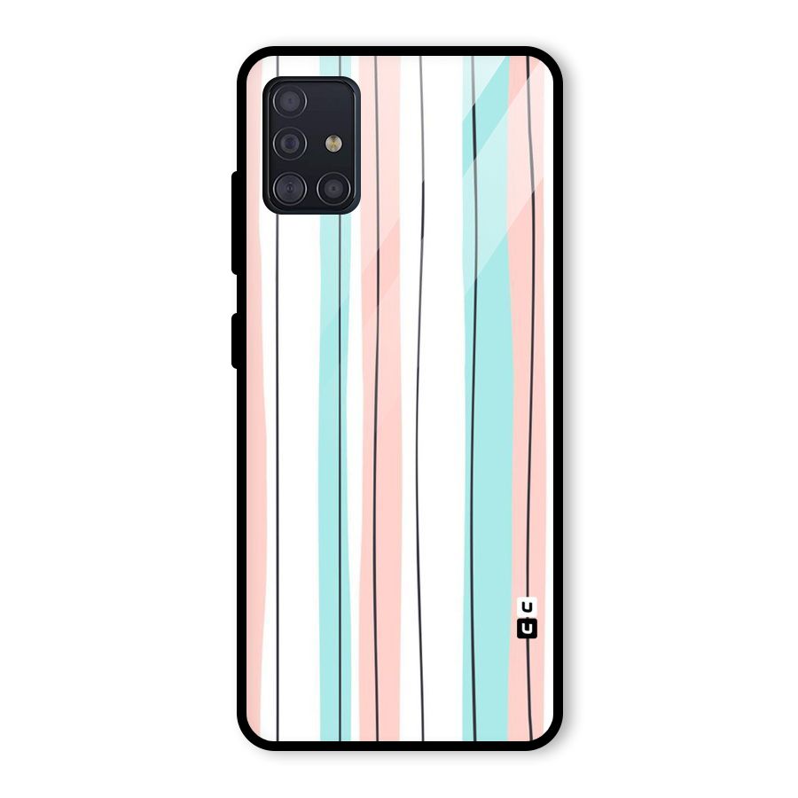 Pastel Tri Stripes Glass Back Case for Galaxy A51