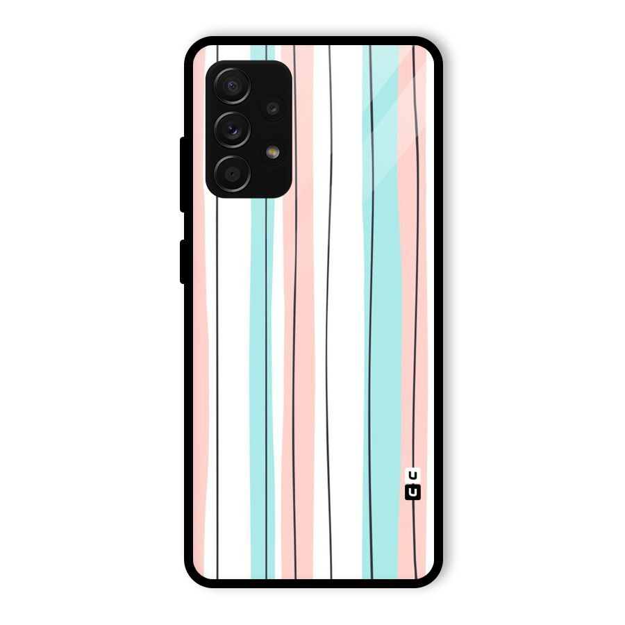 Pastel Tri Stripes Glass Back Case for Galaxy A53 5G
