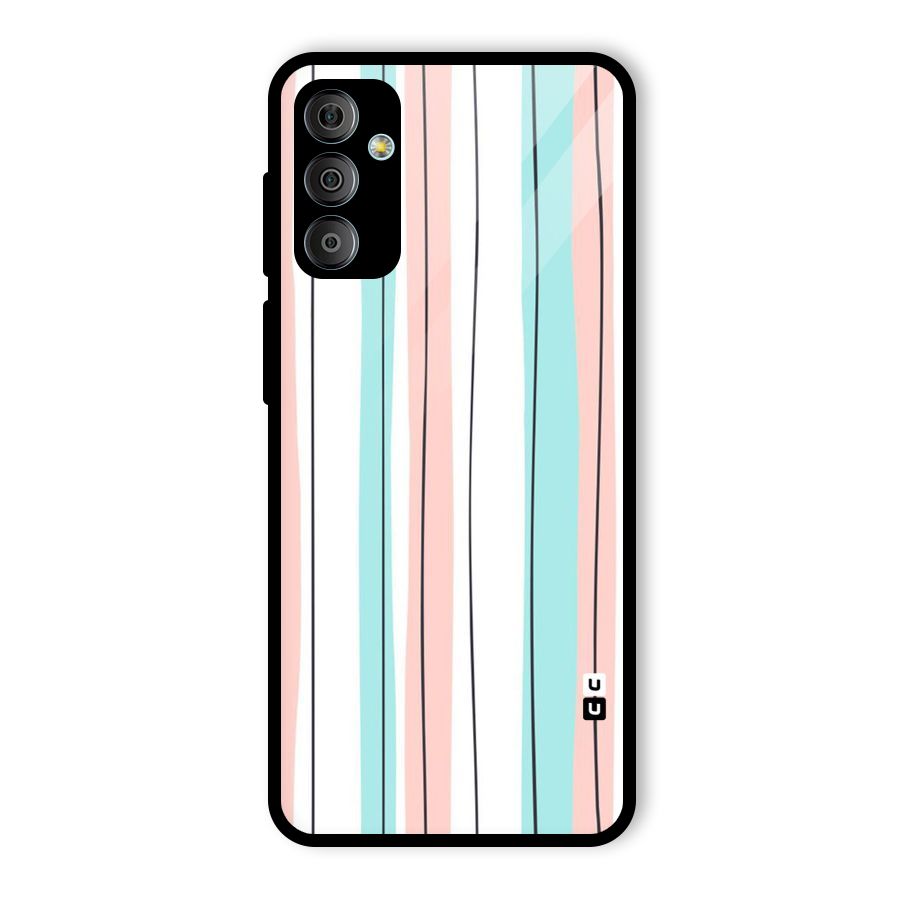 Pastel Tri Stripes Glass Back Case for Galaxy F23