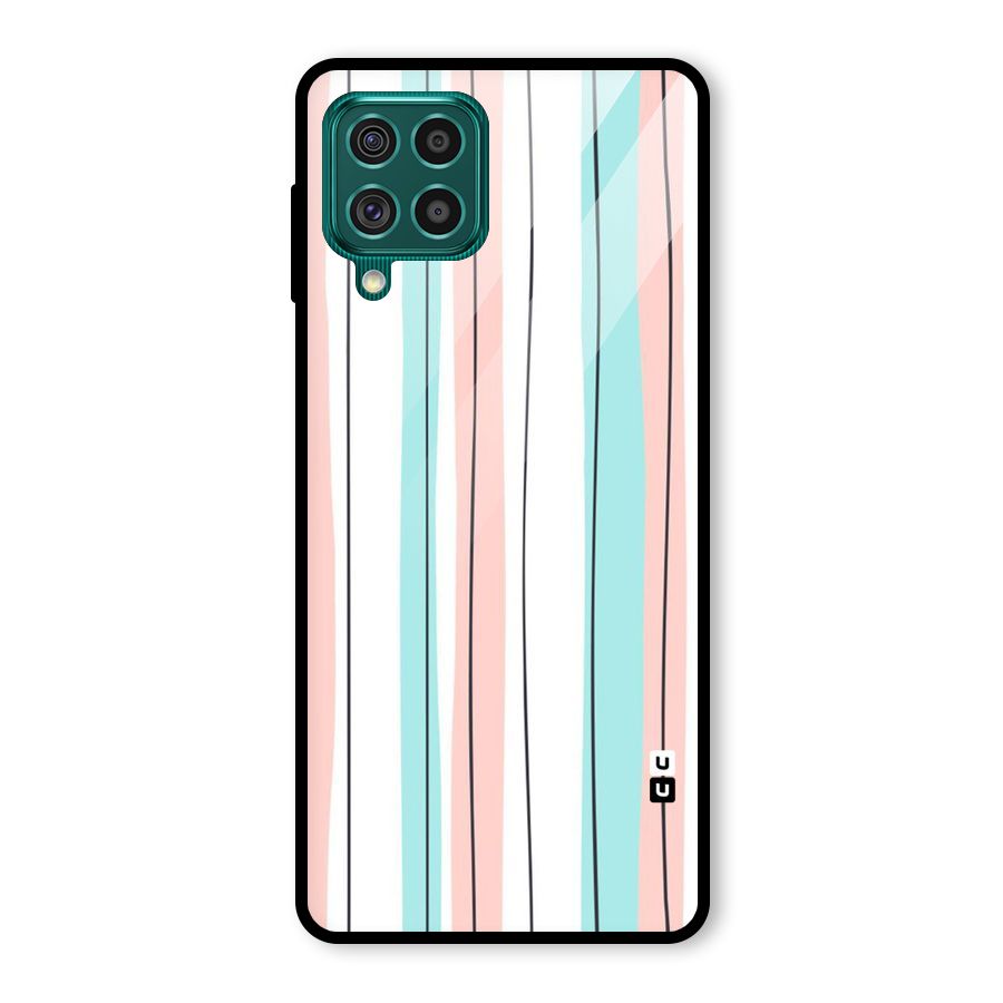 Pastel Tri Stripes Glass Back Case for Galaxy F62