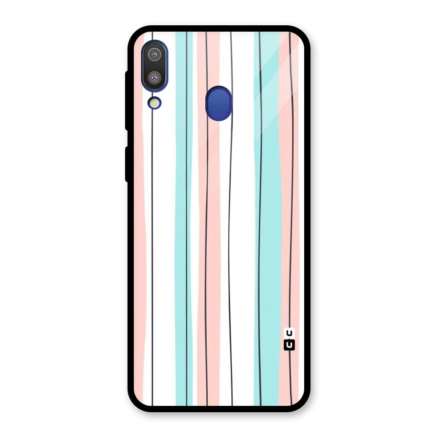 Pastel Tri Stripes Glass Back Case for Galaxy M20