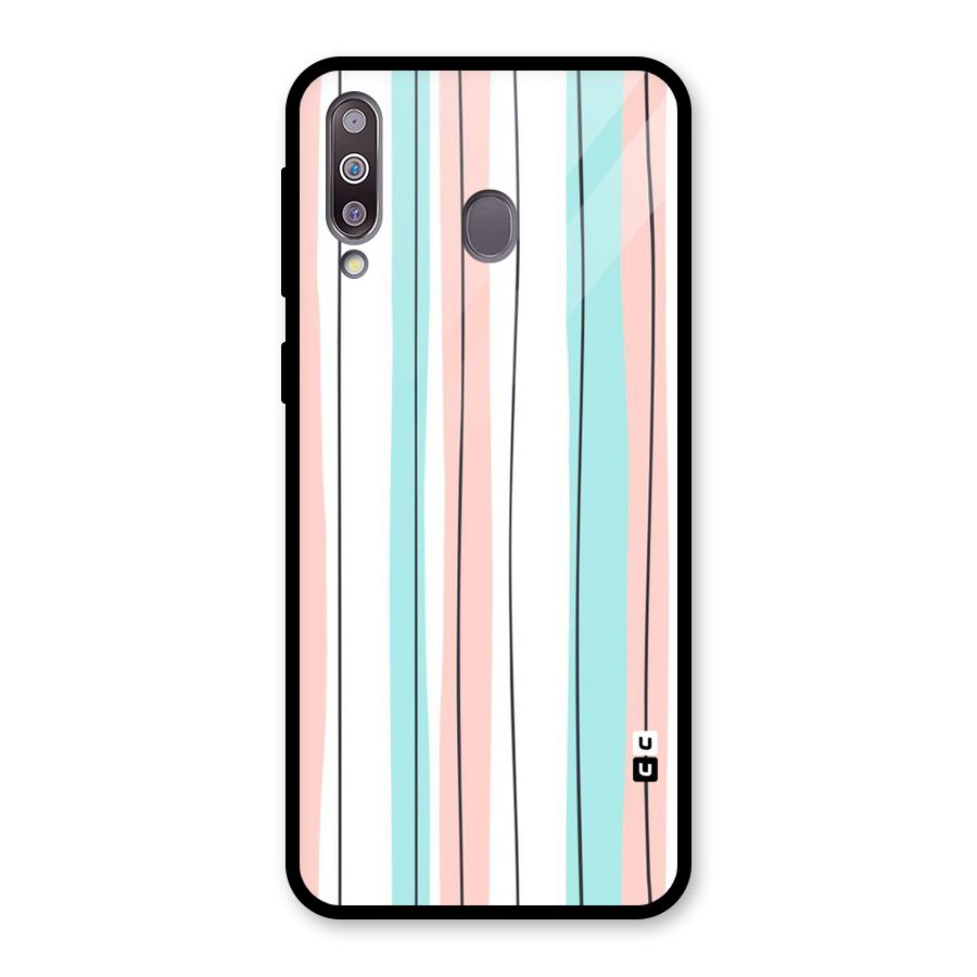 Pastel Tri Stripes Glass Back Case for Galaxy M30