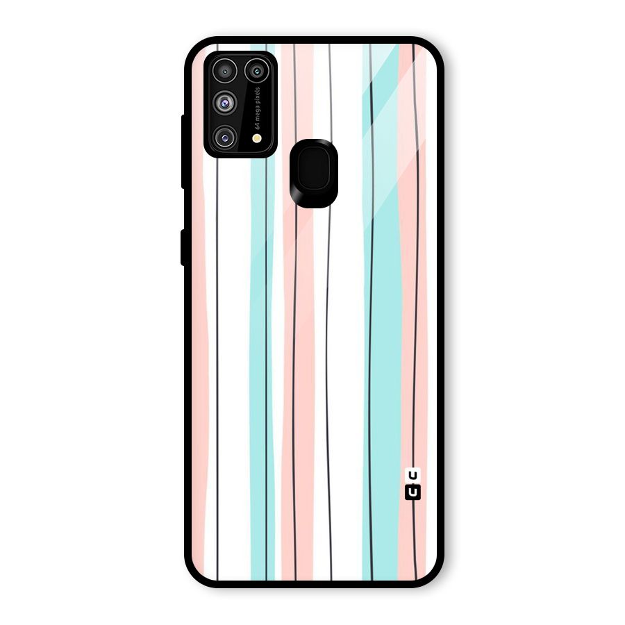 Pastel Tri Stripes Glass Back Case for Galaxy M31