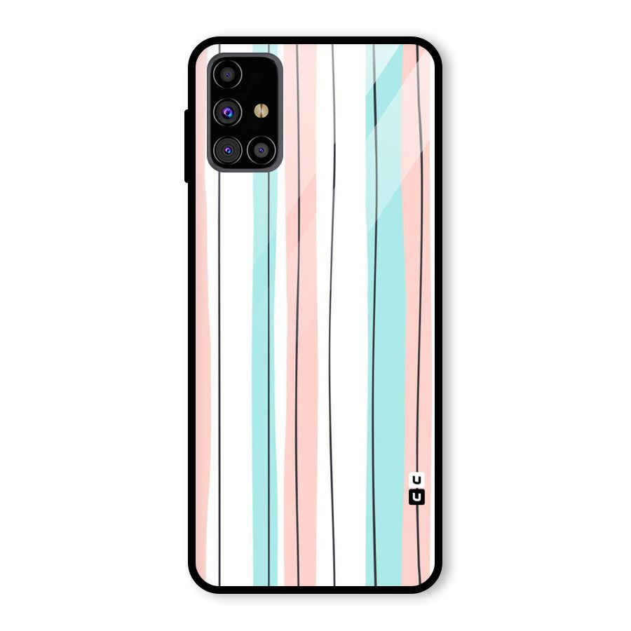 Pastel Tri Stripes Glass Back Case for Galaxy M31s
