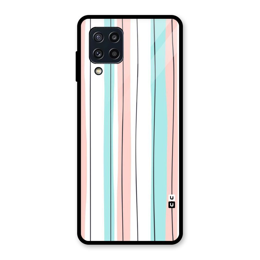 Pastel Tri Stripes Glass Back Case for Galaxy M32