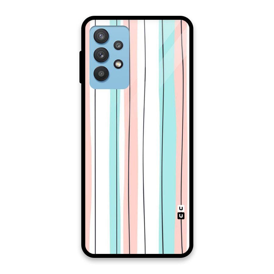 Pastel Tri Stripes Glass Back Case for Galaxy M32 5G