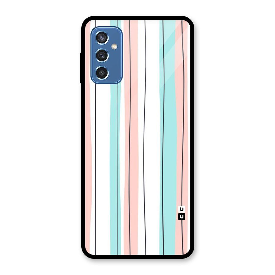 Pastel Tri Stripes Glass Back Case for Galaxy M52 5G