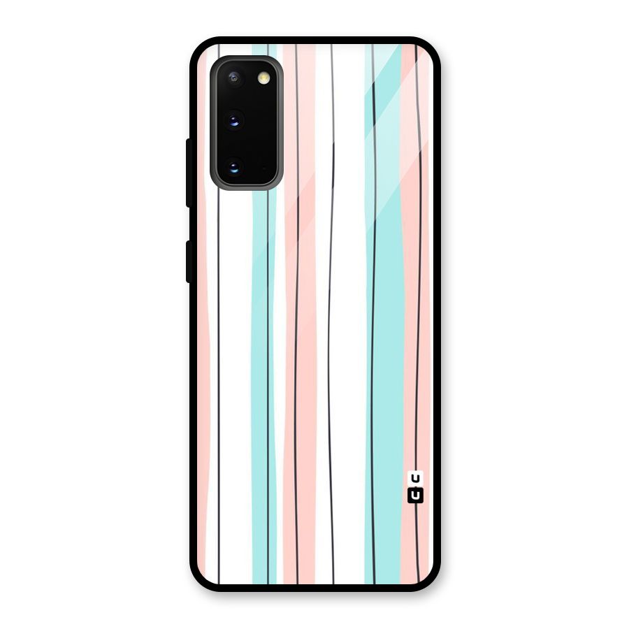 Pastel Tri Stripes Glass Back Case for Galaxy S20