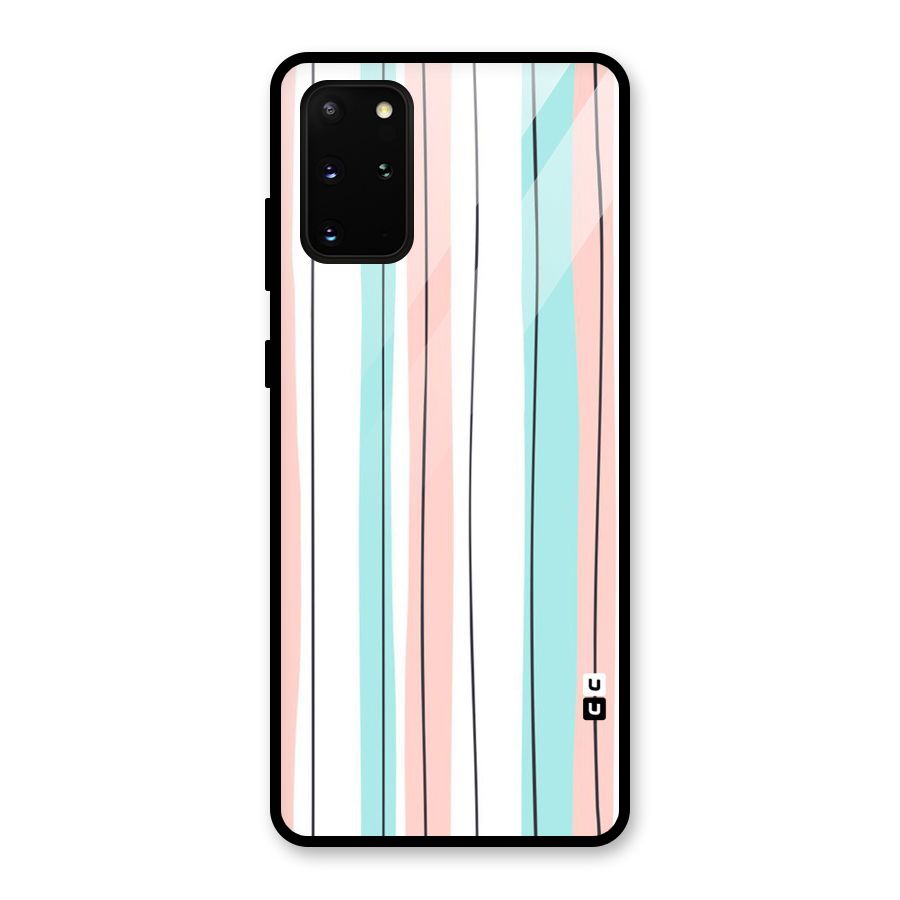 Pastel Tri Stripes Glass Back Case for Galaxy S20 Plus