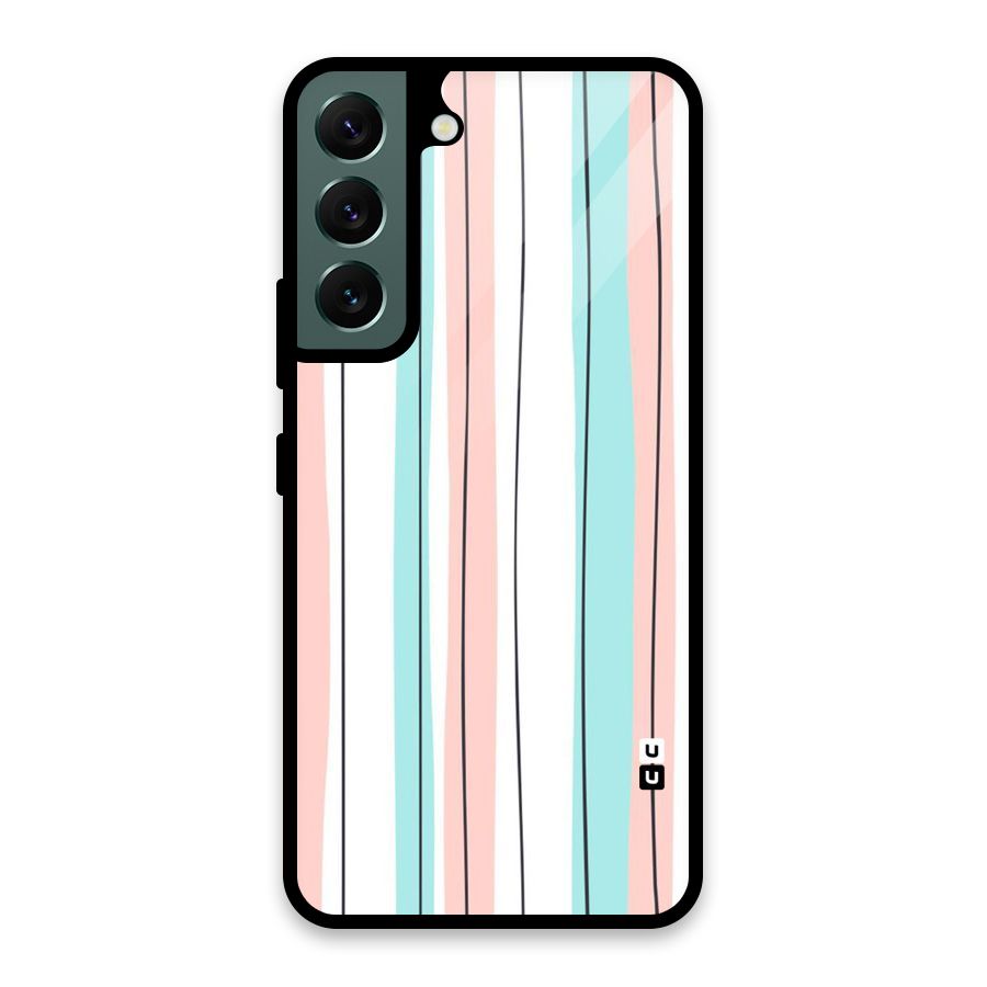 Pastel Tri Stripes Glass Back Case for Galaxy S22 5G