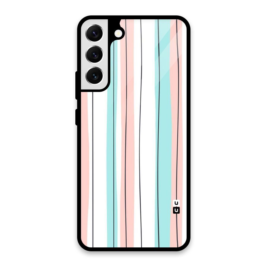 Pastel Tri Stripes Glass Back Case for Galaxy S22 Plus 5G