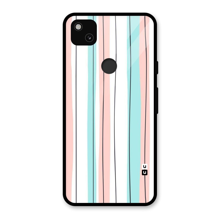 Pastel Tri Stripes Glass Back Case for Google Pixel 4a
