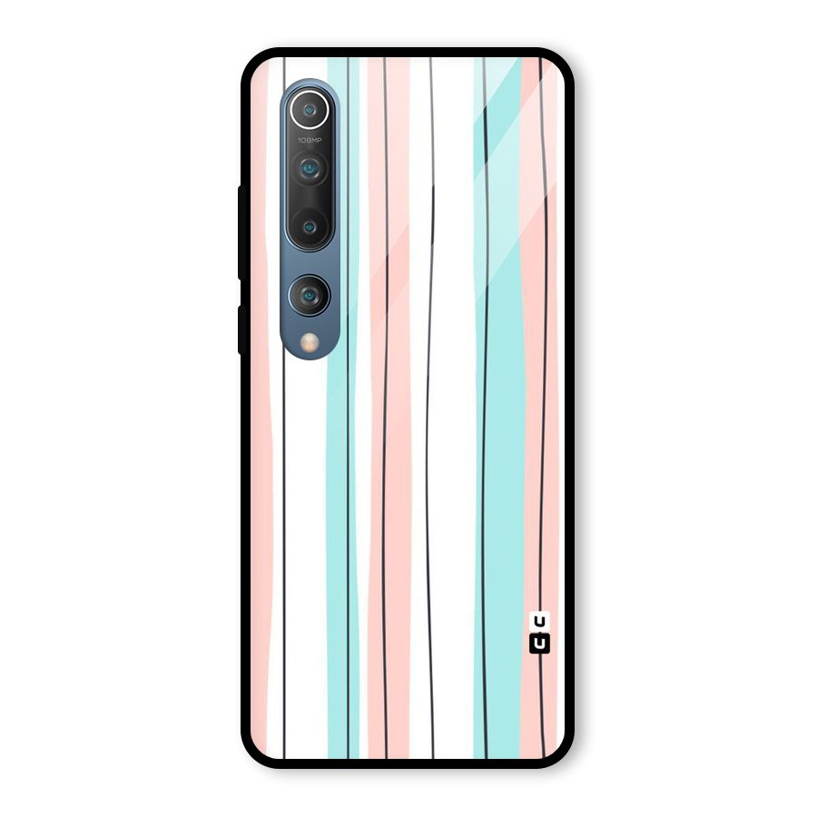 Pastel Tri Stripes Glass Back Case for Mi 10