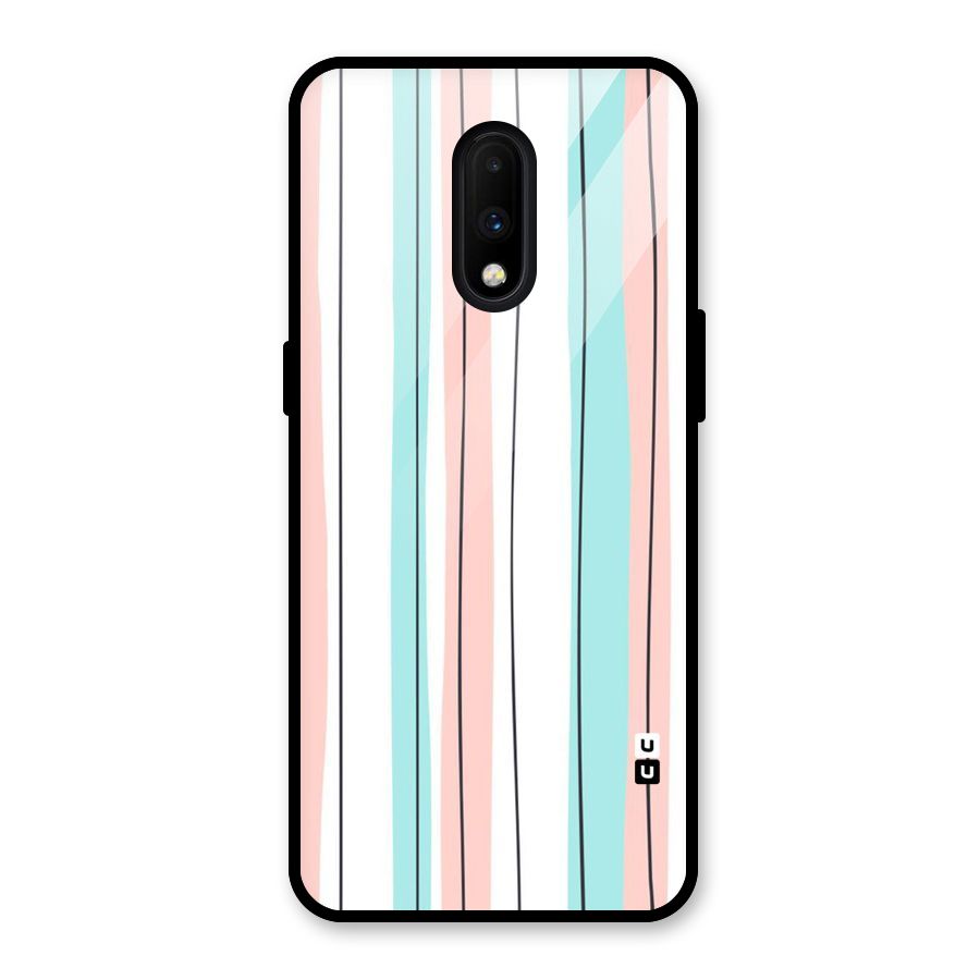 Pastel Tri Stripes Glass Back Case for OnePlus 7