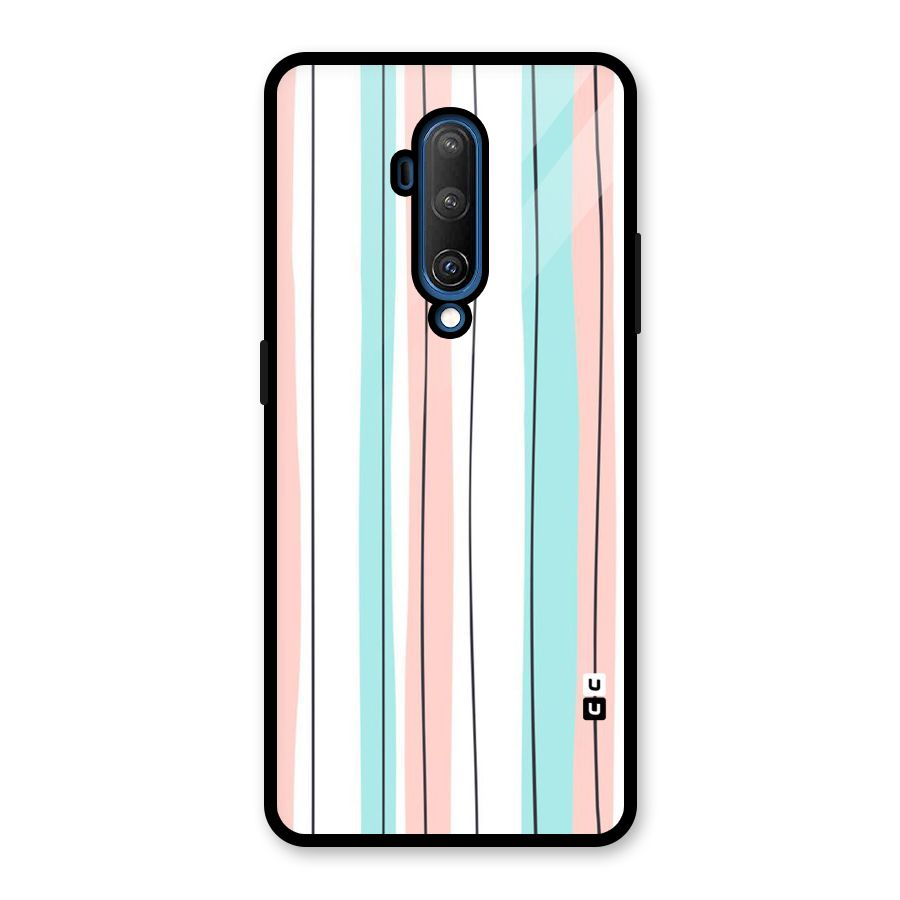 Pastel Tri Stripes Glass Back Case for OnePlus 7T Pro