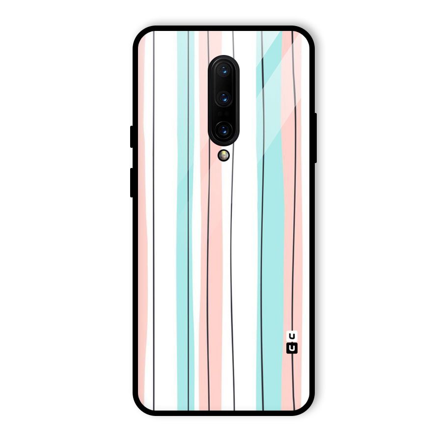 Pastel Tri Stripes Glass Back Case for OnePlus 7 Pro