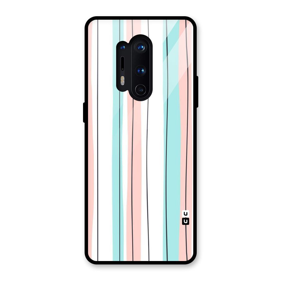 Pastel Tri Stripes Glass Back Case for OnePlus 8 Pro