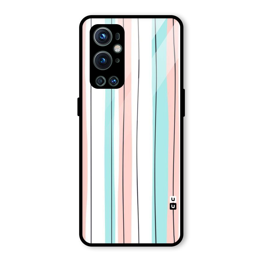 Pastel Tri Stripes Glass Back Case for OnePlus 9 Pro