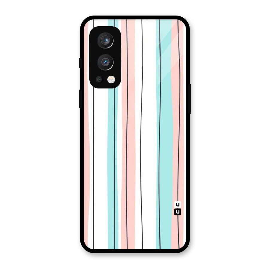 Pastel Tri Stripes Glass Back Case for OnePlus Nord 2 5G