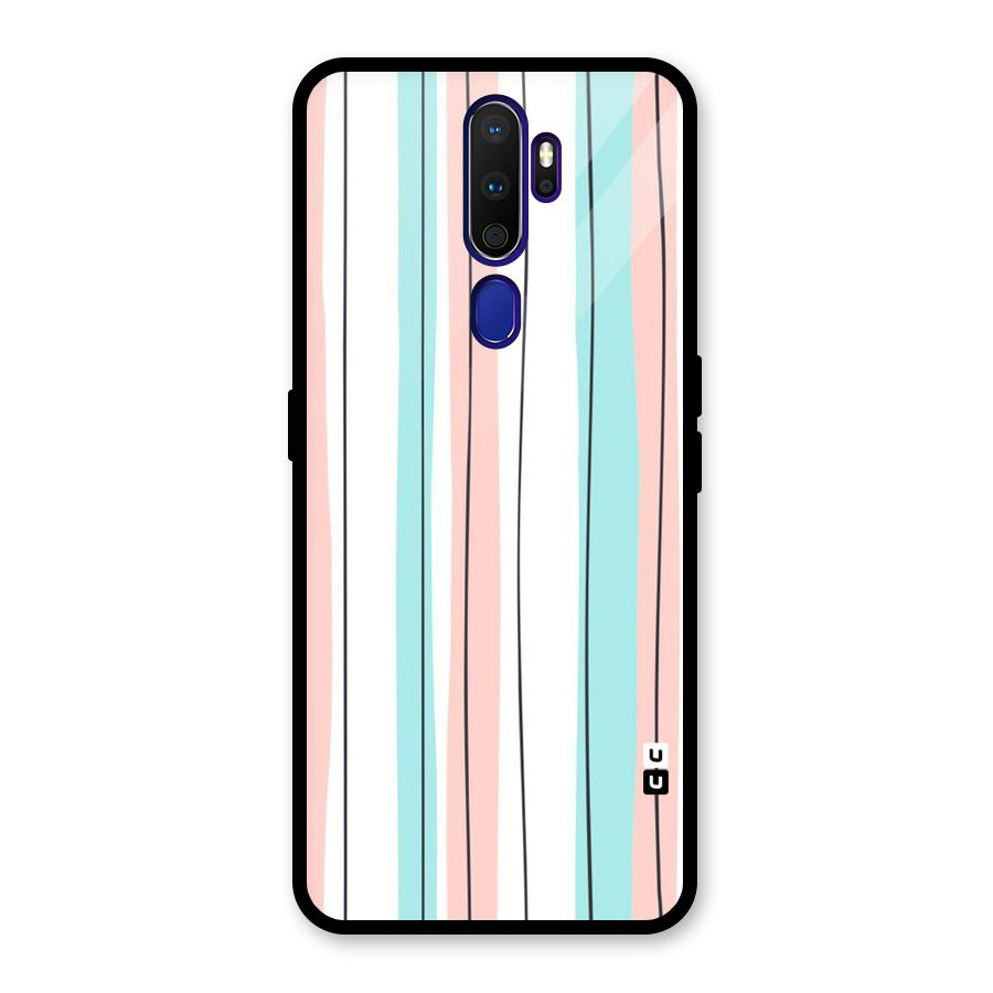 Pastel Tri Stripes Glass Back Case for Oppo A9 (2020)