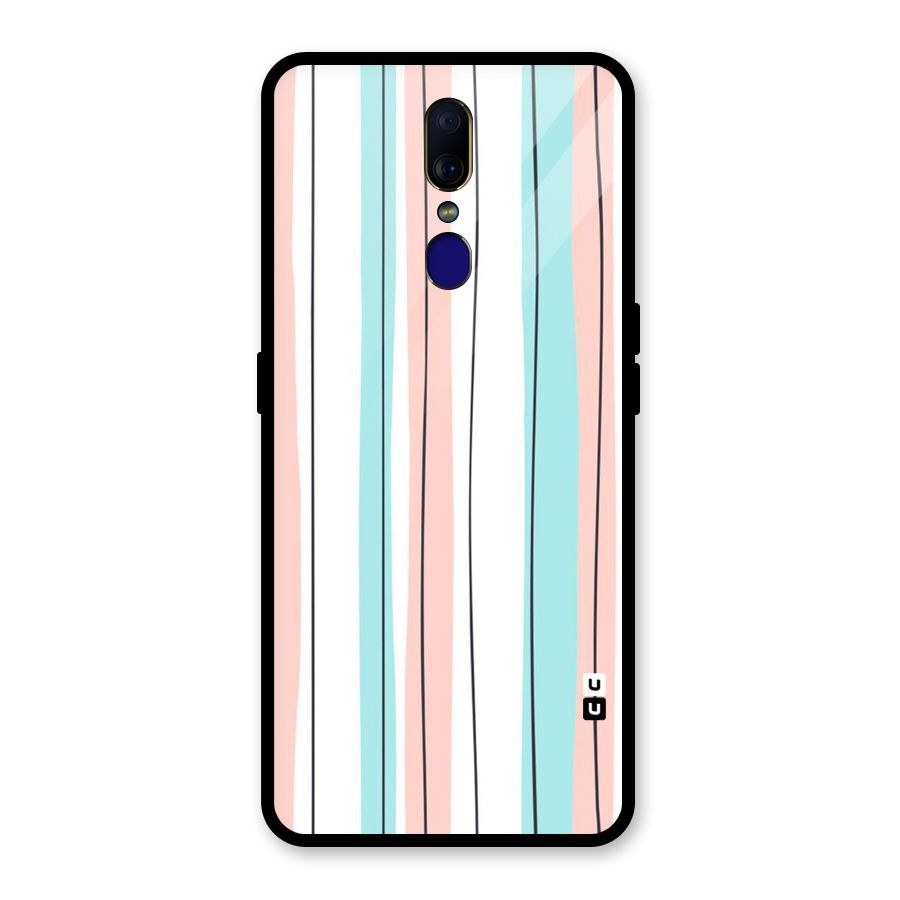 Pastel Tri Stripes Glass Back Case for Oppo F11