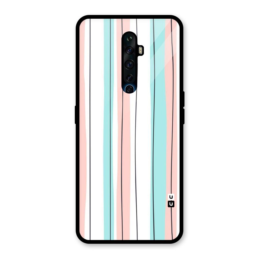 Pastel Tri Stripes Glass Back Case for Oppo Reno2 F