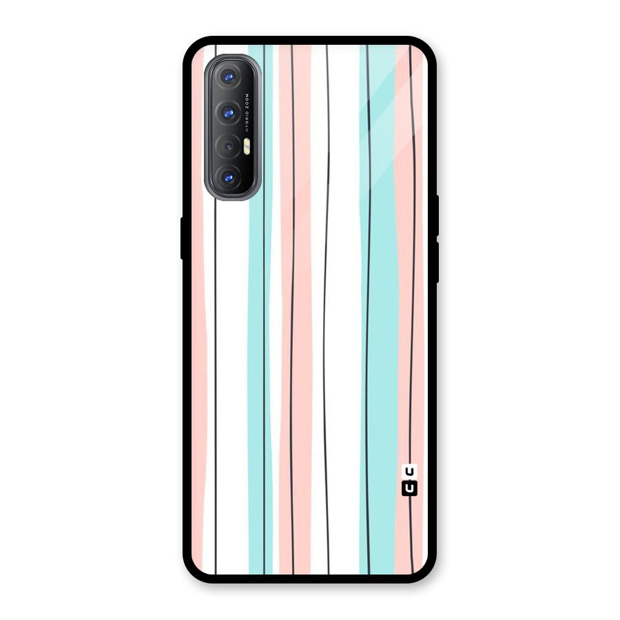 Pastel Tri Stripes Glass Back Case for Oppo Reno3 Pro
