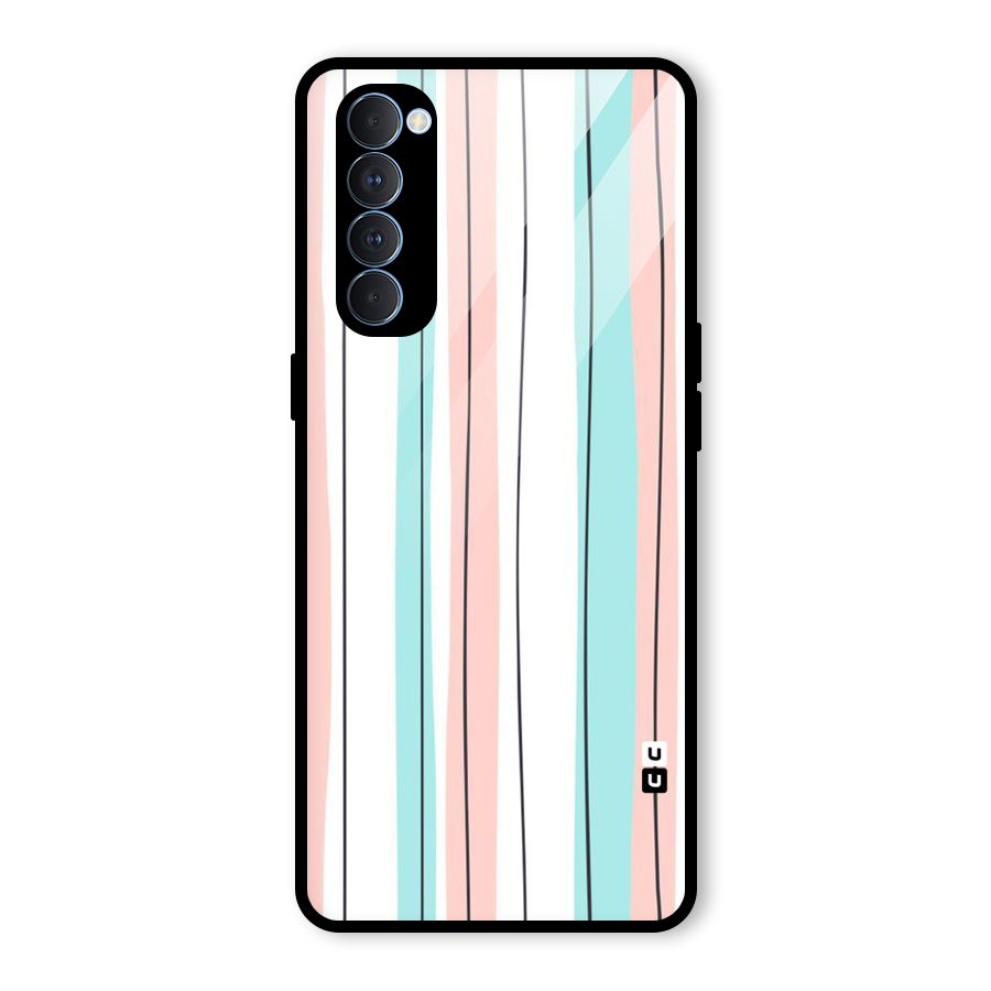 Pastel Tri Stripes Glass Back Case for Oppo Reno4 Pro
