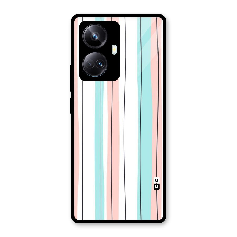 Pastel Tri Stripes Glass Back Case for Realme 10 Pro Plus