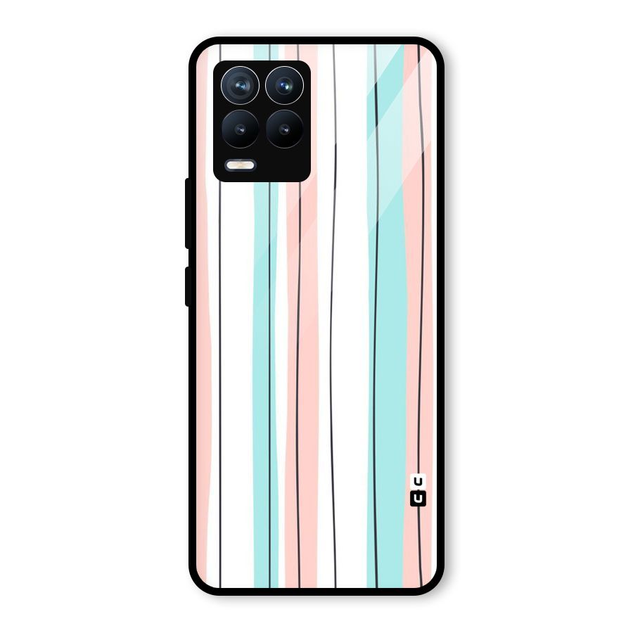 Pastel Tri Stripes Glass Back Case for Realme 8 Pro