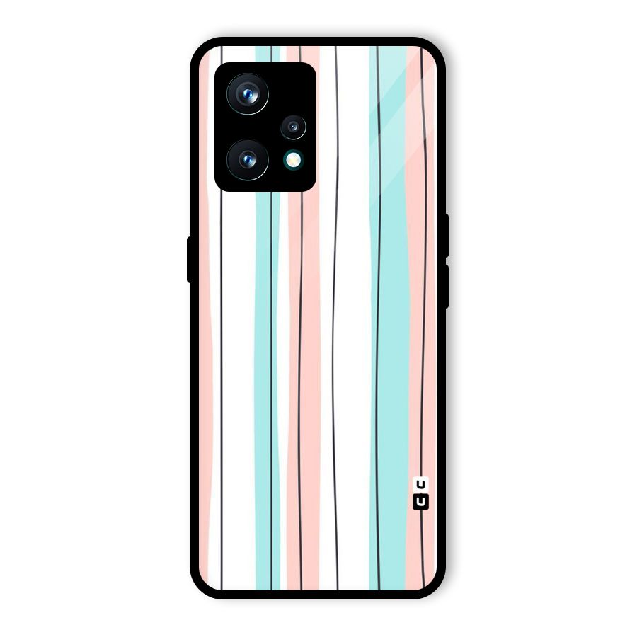 Pastel Tri Stripes Glass Back Case for Realme 9 Pro Plus 5G