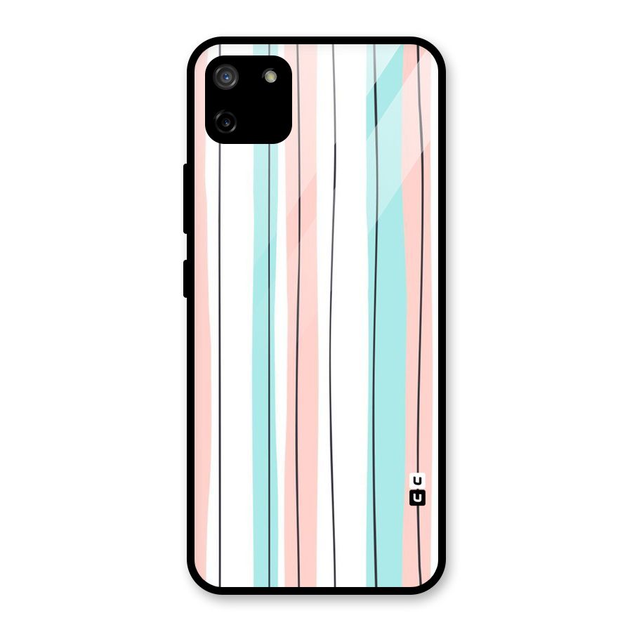 Pastel Tri Stripes Glass Back Case for Realme C11