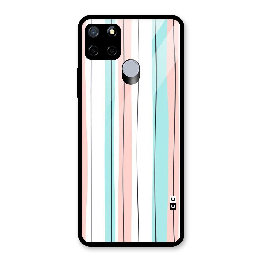 Pastel Tri Stripes Glass Back Case for Realme C12
