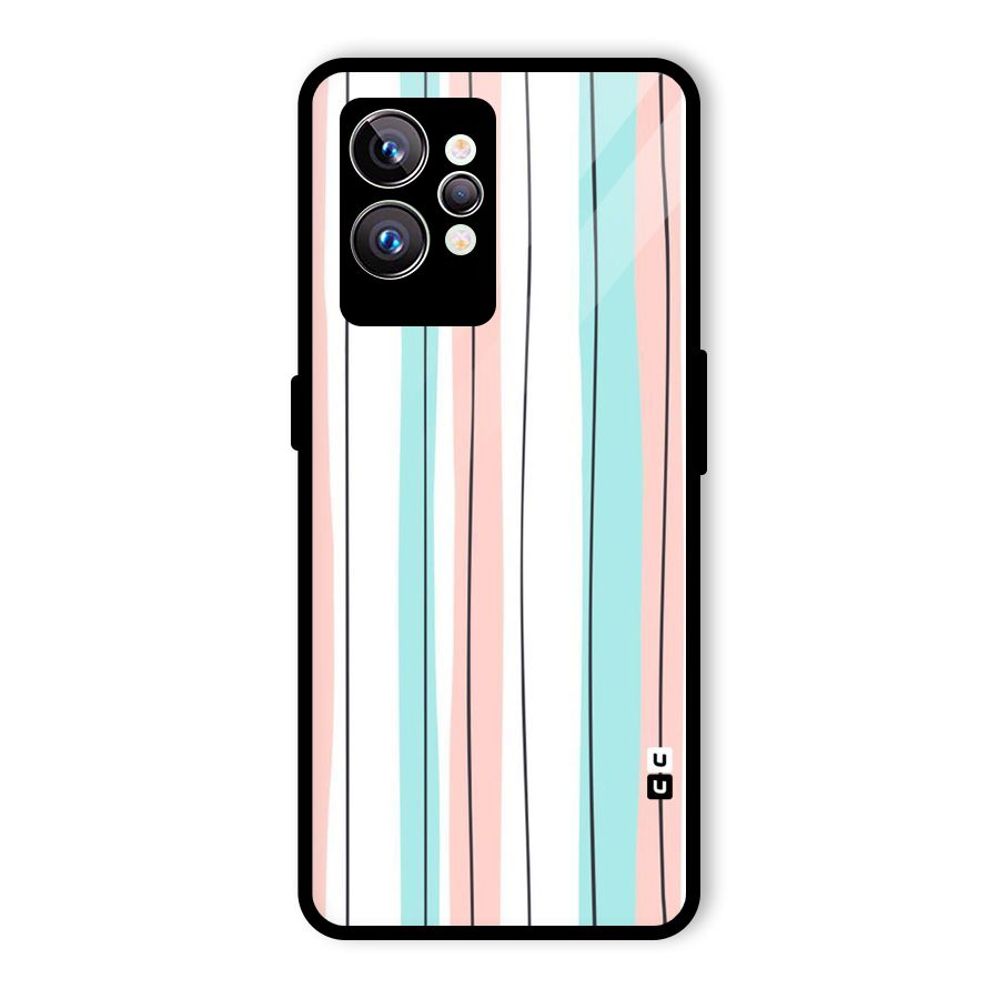 Pastel Tri Stripes Glass Back Case for Realme GT2 Pro