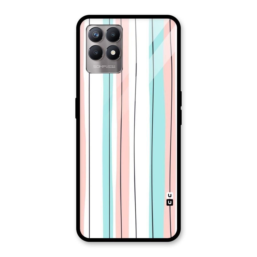 Pastel Tri Stripes Glass Back Case for Realme Narzo 50
