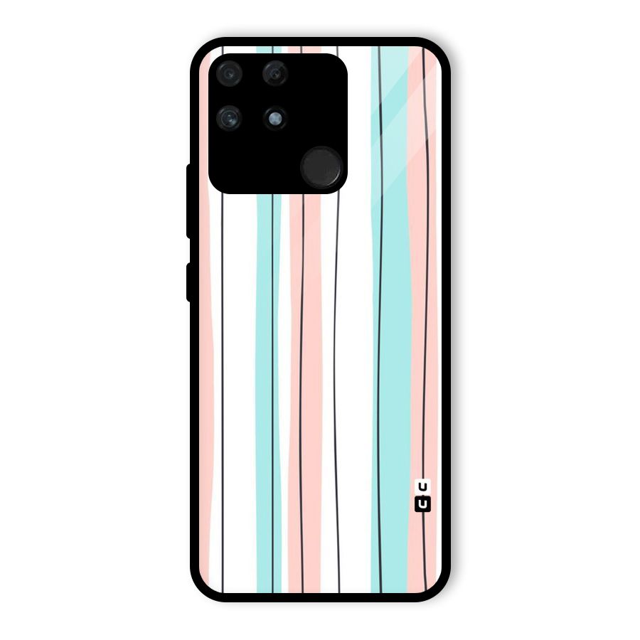 Pastel Tri Stripes Glass Back Case for Realme Narzo 50A