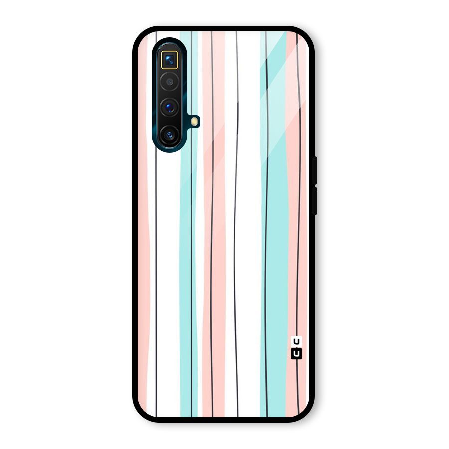 Pastel Tri Stripes Glass Back Case for Realme X3