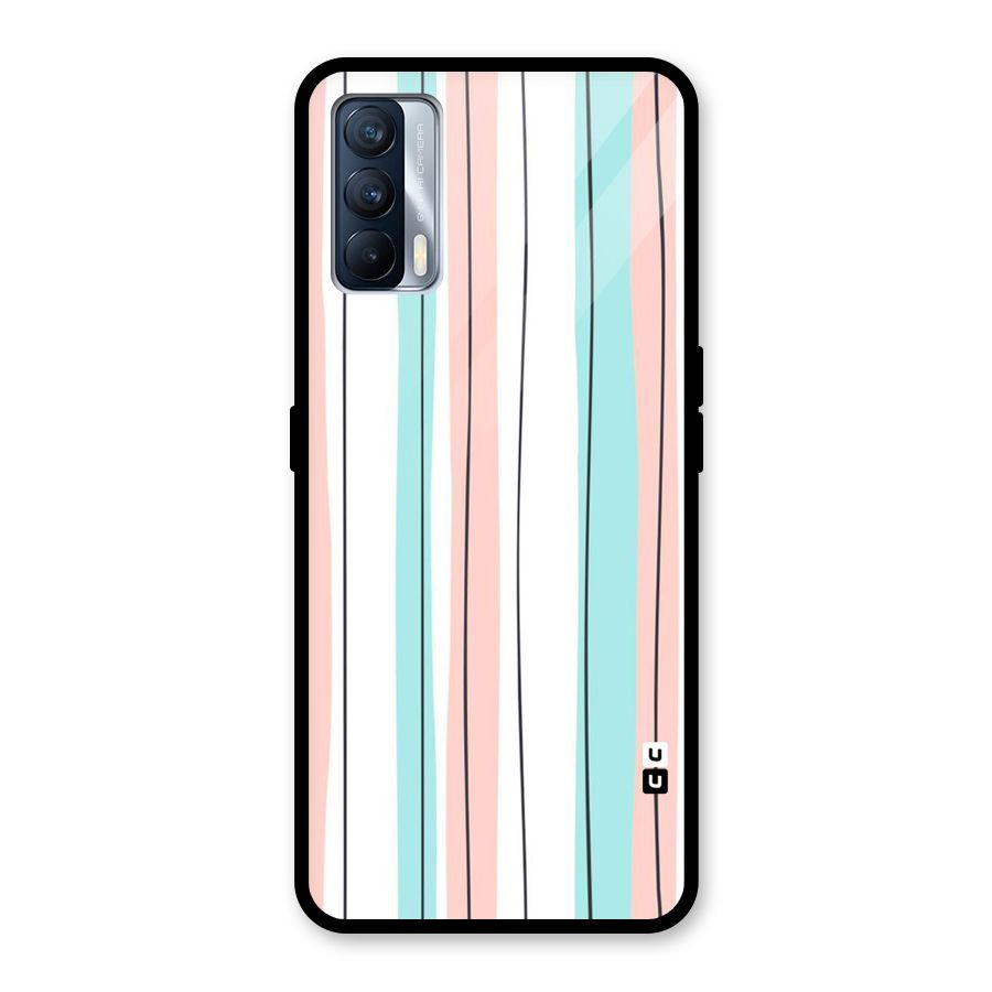Pastel Tri Stripes Glass Back Case for Realme X7