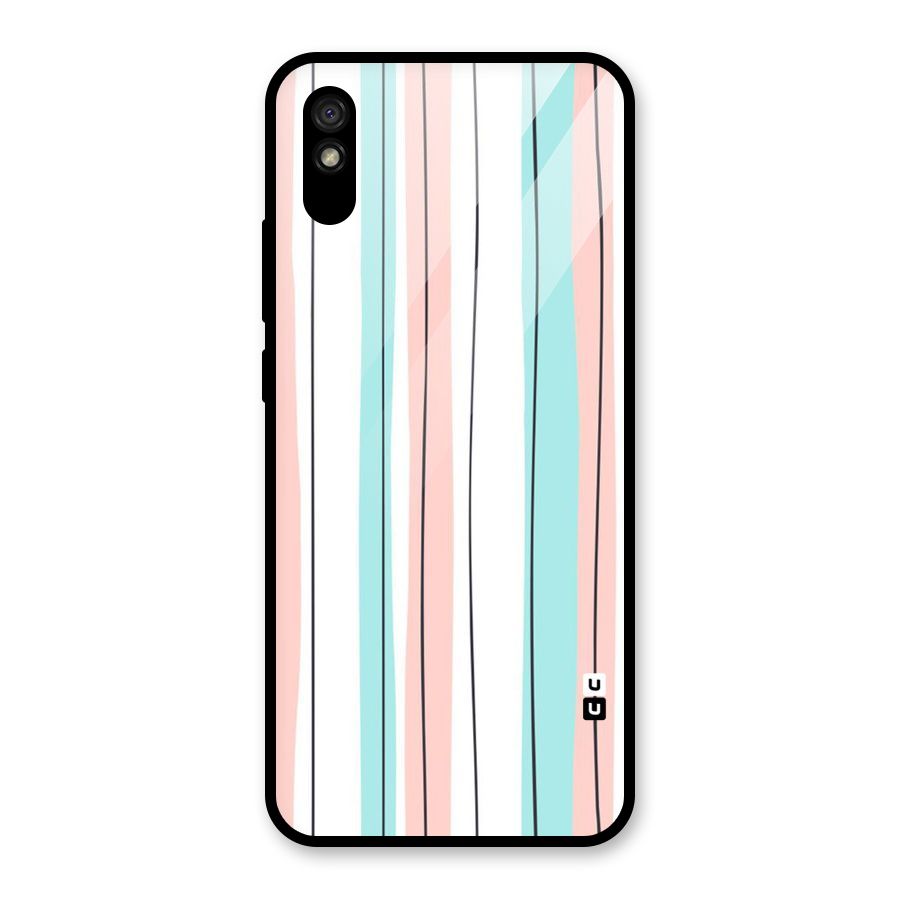 Pastel Tri Stripes Glass Back Case for Redmi 9i