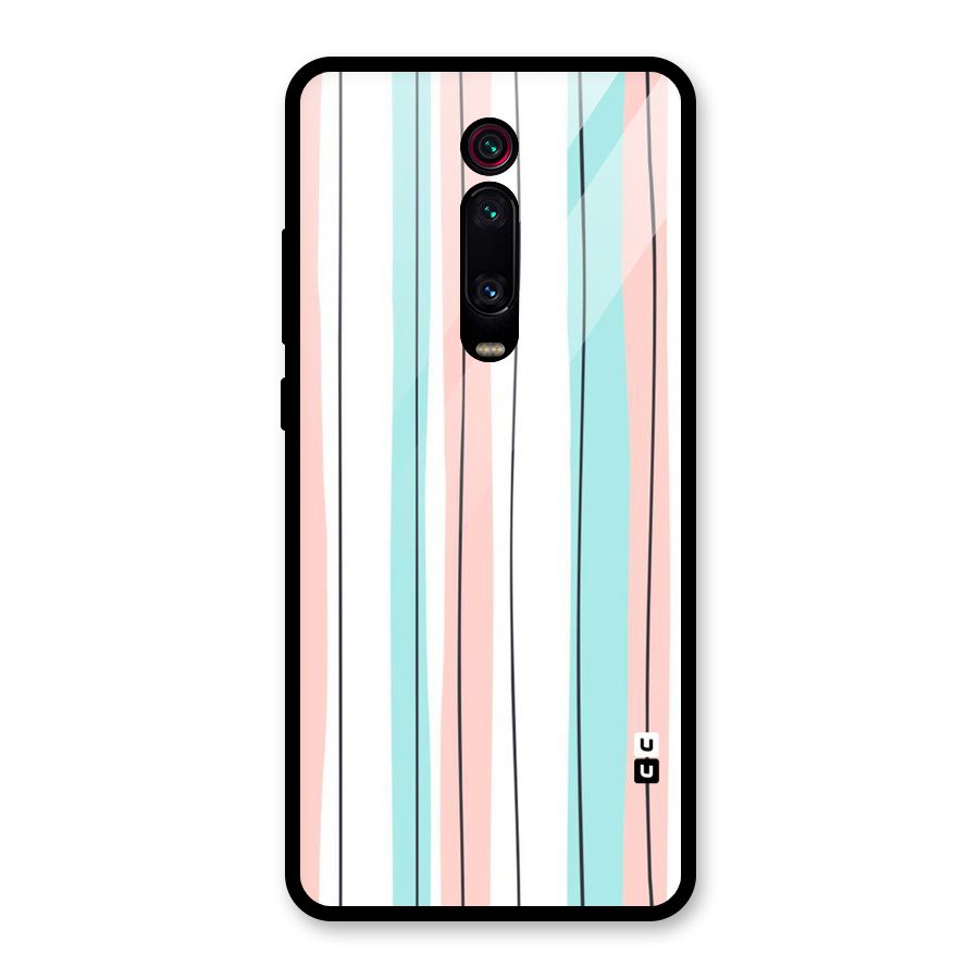 Pastel Tri Stripes Glass Back Case for Redmi K20